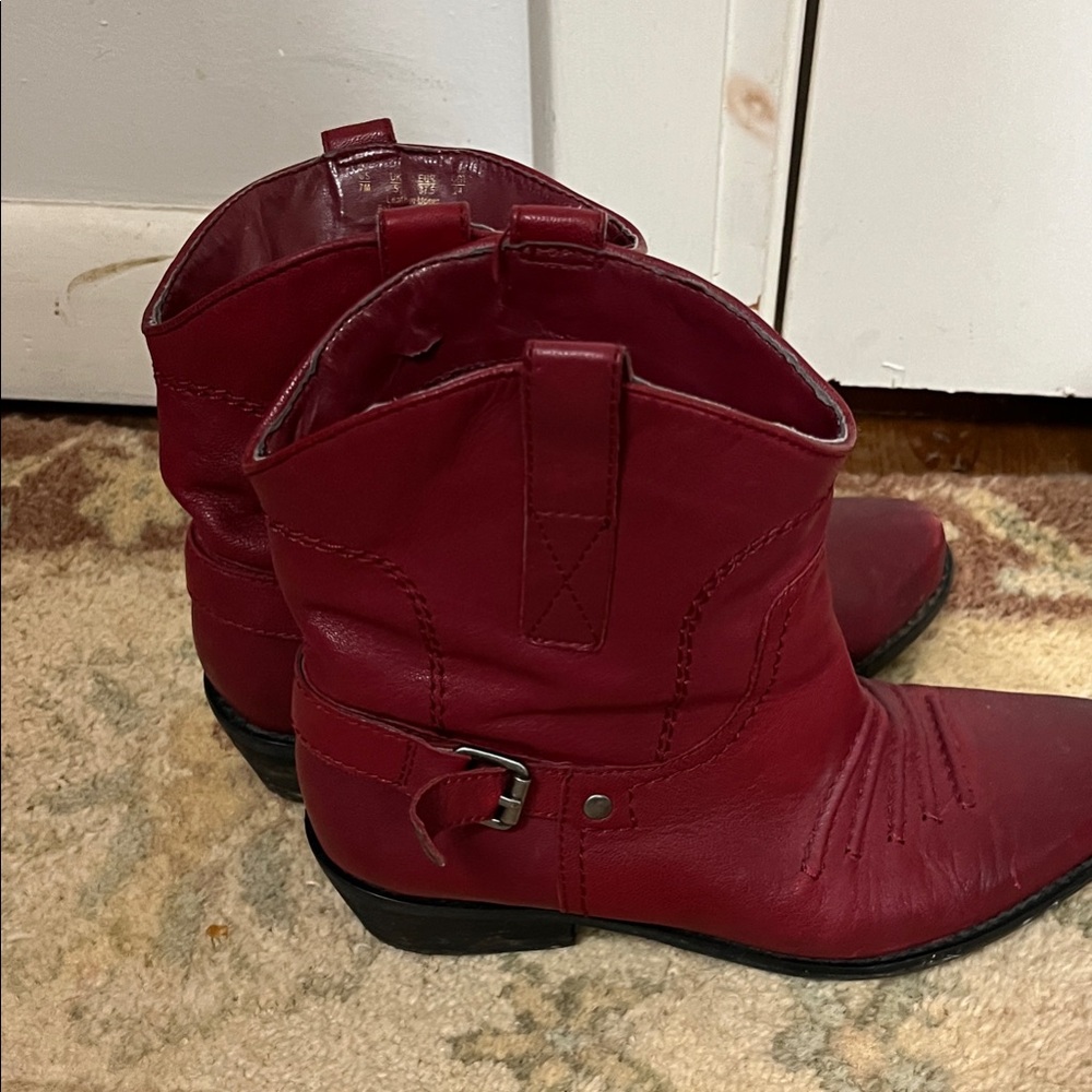Franco Sarto Red Ankle Booties